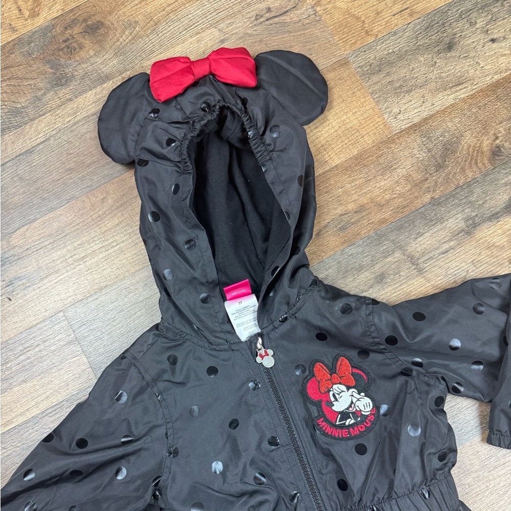 Disney Black Polka Dot Raincoat with Mickey Mouse Ears NWOT never worn - Picture 5 of 5